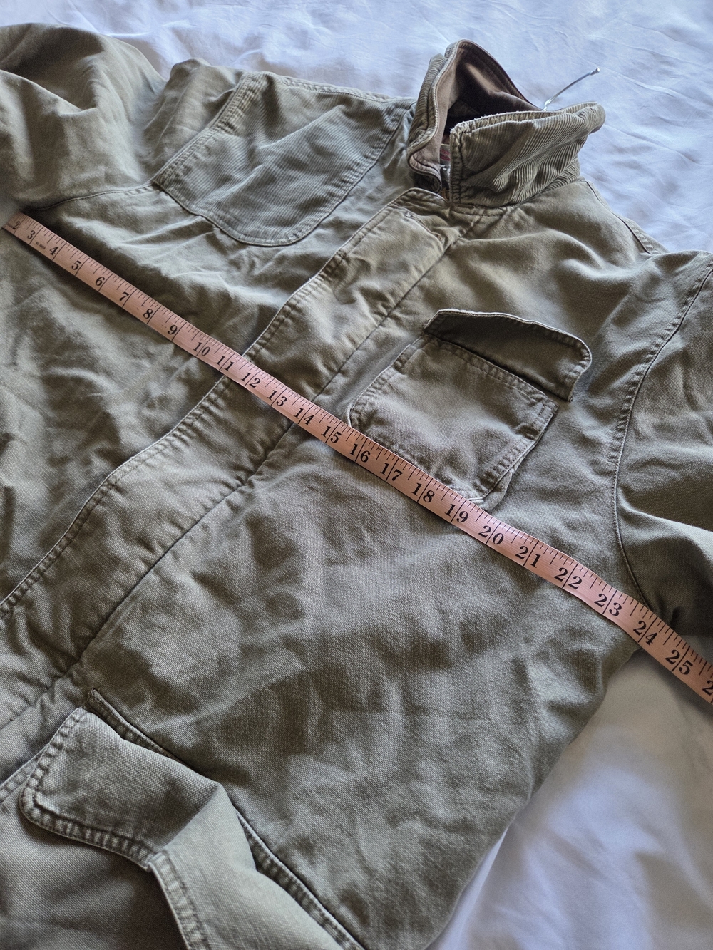 GAP | Vintage Out Of Door Olive Field Jacket with Brown Leather Collar - Picture 7 of 9